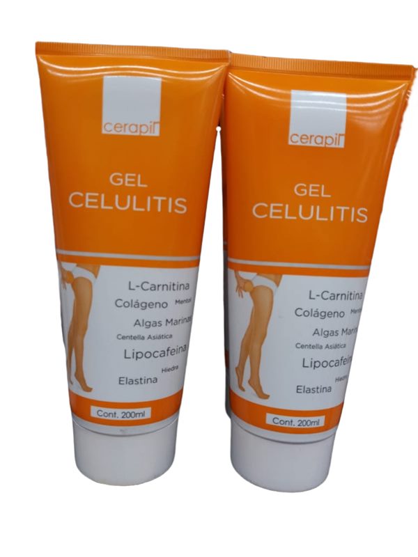 Gel crema para piernas Celulitis Cerapil 2 pack de 200 ml c/u