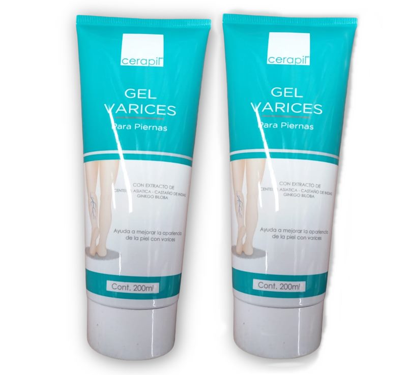 gel varices para piernas cerapil 2 pack de 200ml c/u