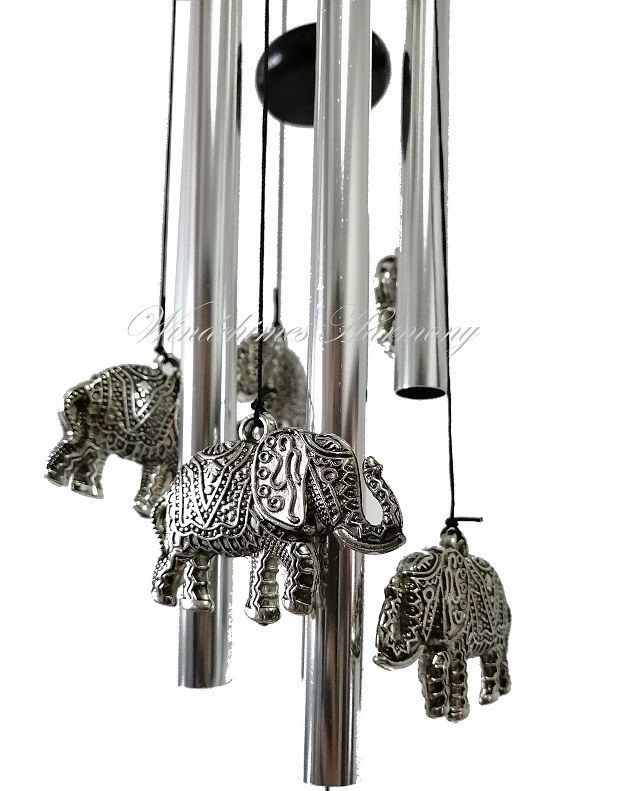 Windchime Movil Viento Elefantes Espanta Espiritus Campana Suerte