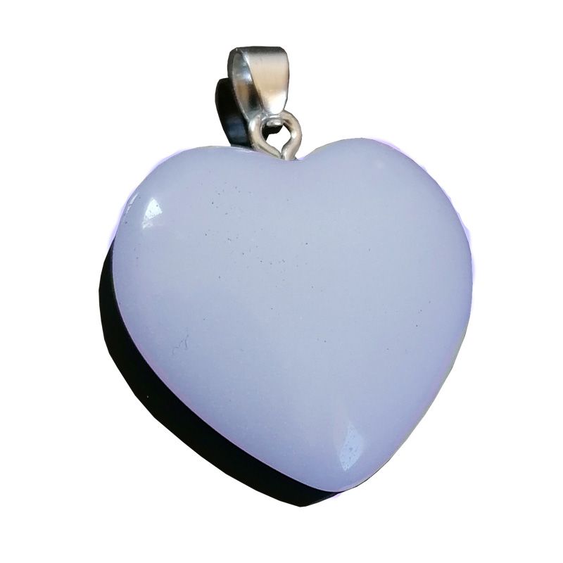 Collar Aleación Con Corazón Fluorescente Brilla Azul En La Osuridad