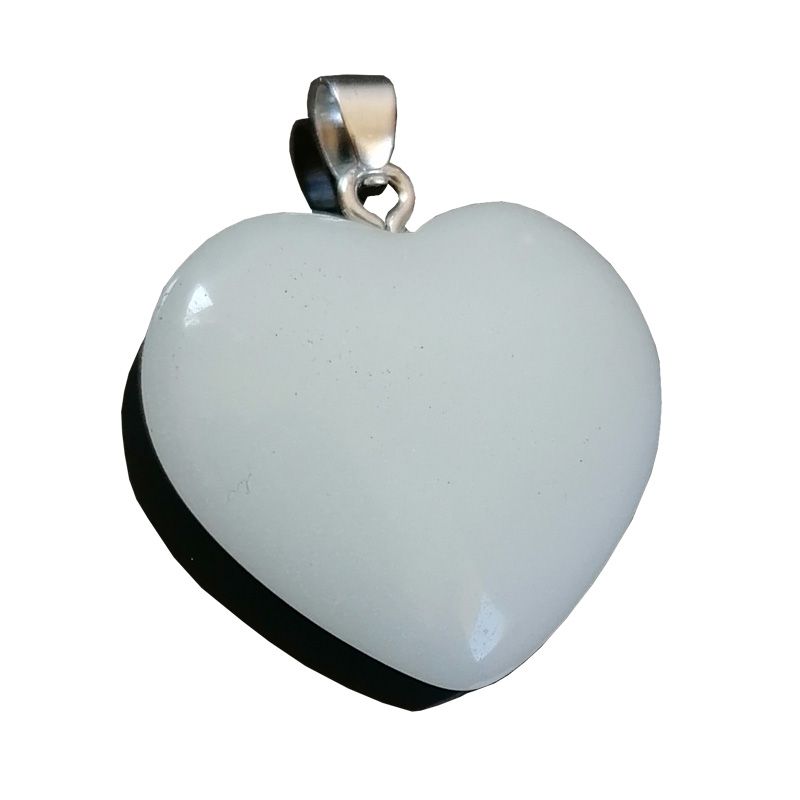 Collar Aleación Con Corazón Fluorescente Brilla Azul En La Osuridad