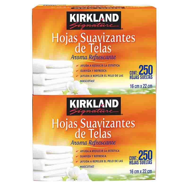 Toallitas Para Secadora, paquete de 2 con 250 c/u  Aroma Refrescante Kirkland