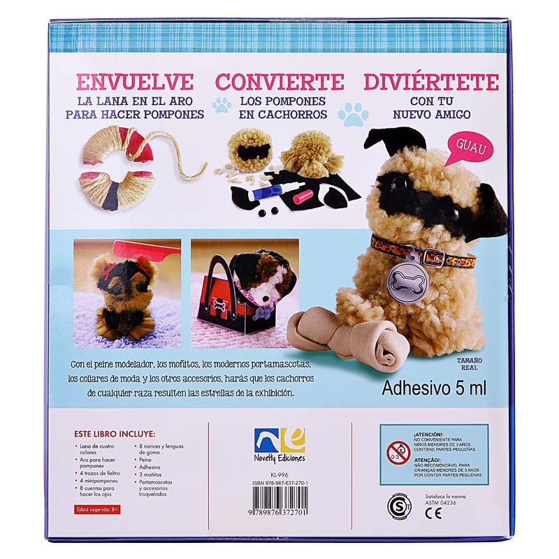 Libro de Manualidades para Hacer Cachorros con Pompones - Novelty