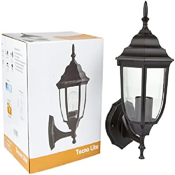 Farol De Pared Para Exterior E27 Salermo Negro 19w Tecnolite