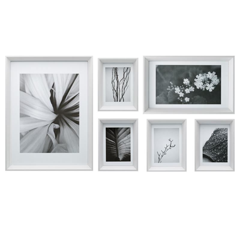 Set 6pz Portaretrato Madera Pared Marco Multiples Sq-6-p