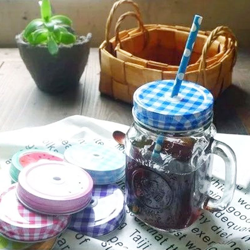 12 Tapas Azul para Frasco Mason Jars Mantel