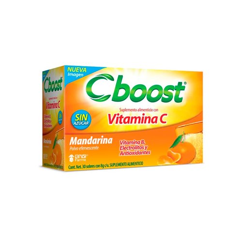 Vitamina C Polvo Efervescente Cboost Suplemento Alimenticio