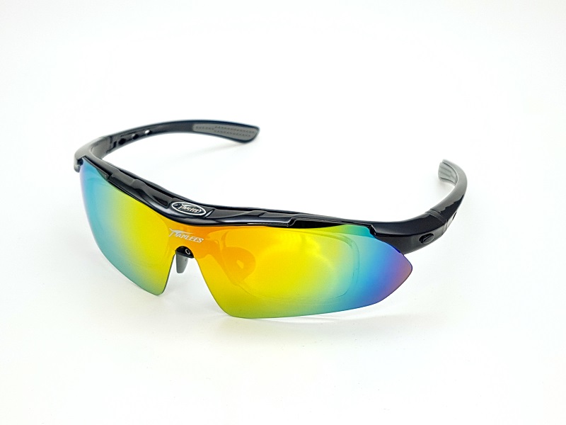 Lentes De Sol Deportivos Panlees SP008 Negro/Gris Ciclismo Micas Intercambiables