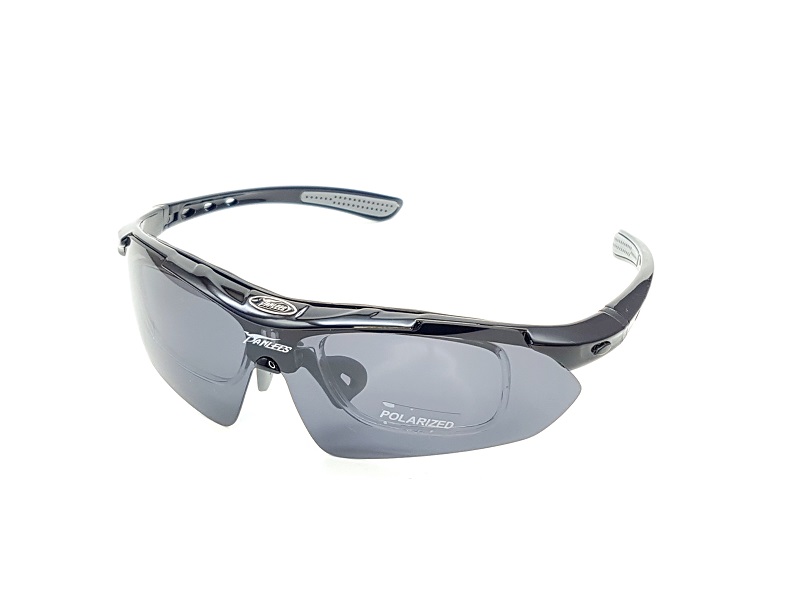 Lentes De Sol Deportivos Panlees SP008 Negro/Gris Ciclismo Micas Intercambiables