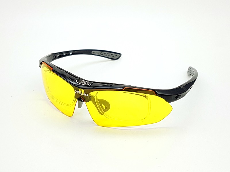 Lentes De Sol Deportivos Panlees SP008 Negro/Gris Ciclismo Micas Intercambiables
