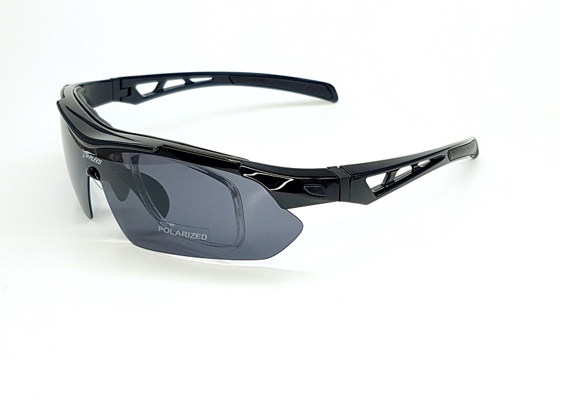 Lentes De Sol Deportivos Panlees SP017 Negro/Negro Ciclismo Micas Intercambiables