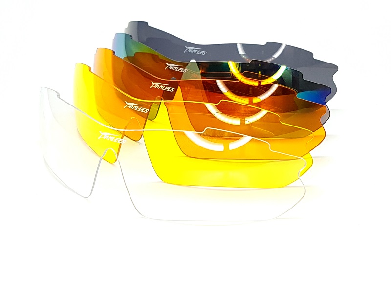 Lentes De Sol Deportivos Panlees SP017 Negro/Negro Ciclismo Micas Intercambiables