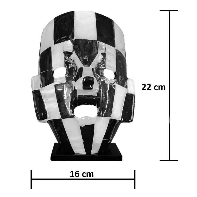 Máscara Grande Teotihuacán De Onix Con Incrustaciones Concha