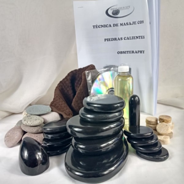 KIT PIEDRAS CALIENTES OBSIDIANA CON OLLA CALENTADOR 