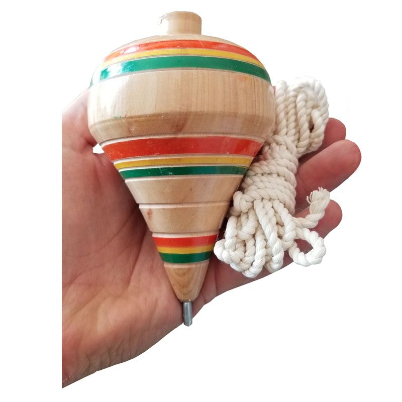 Trompo De Madera Extra Grande Juguete Mexicano 100% Artesanal