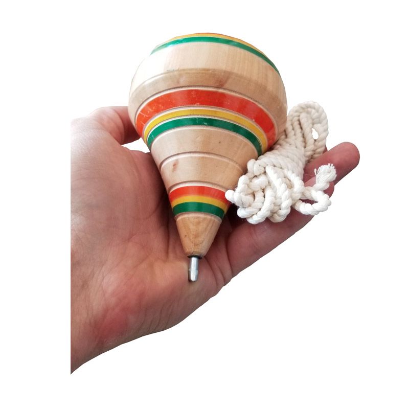 Trompo De Madera Extra Grande Juguete Mexicano 100% Artesanal