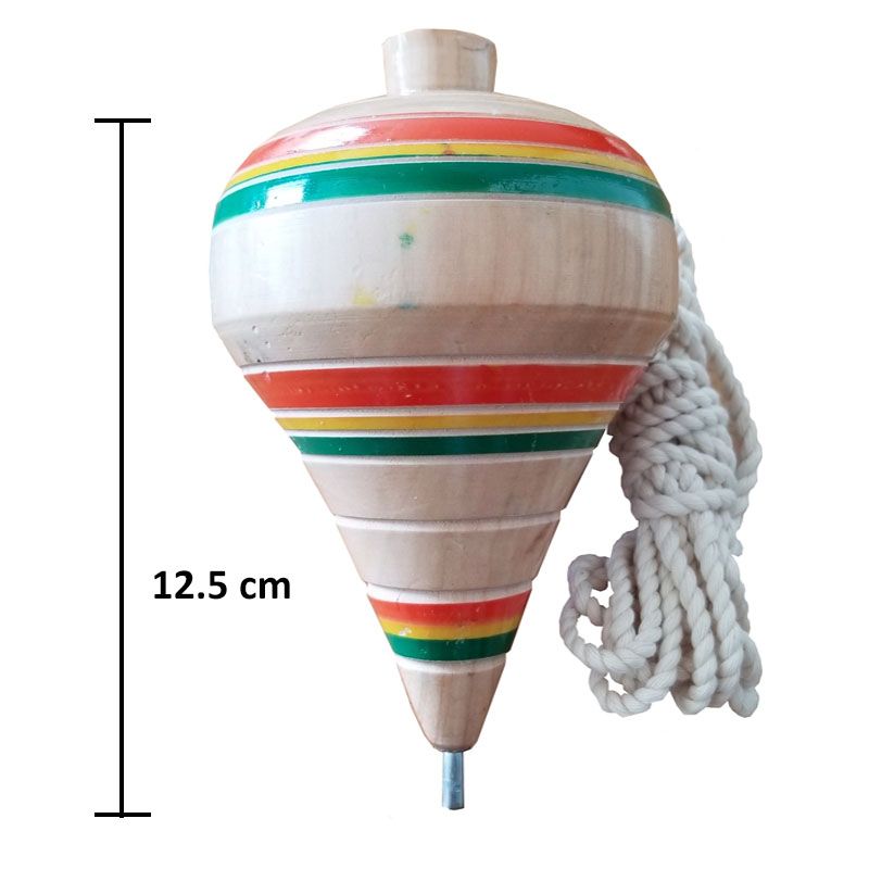 Trompo De Madera Extra Grande Juguete Mexicano 100% Artesanal