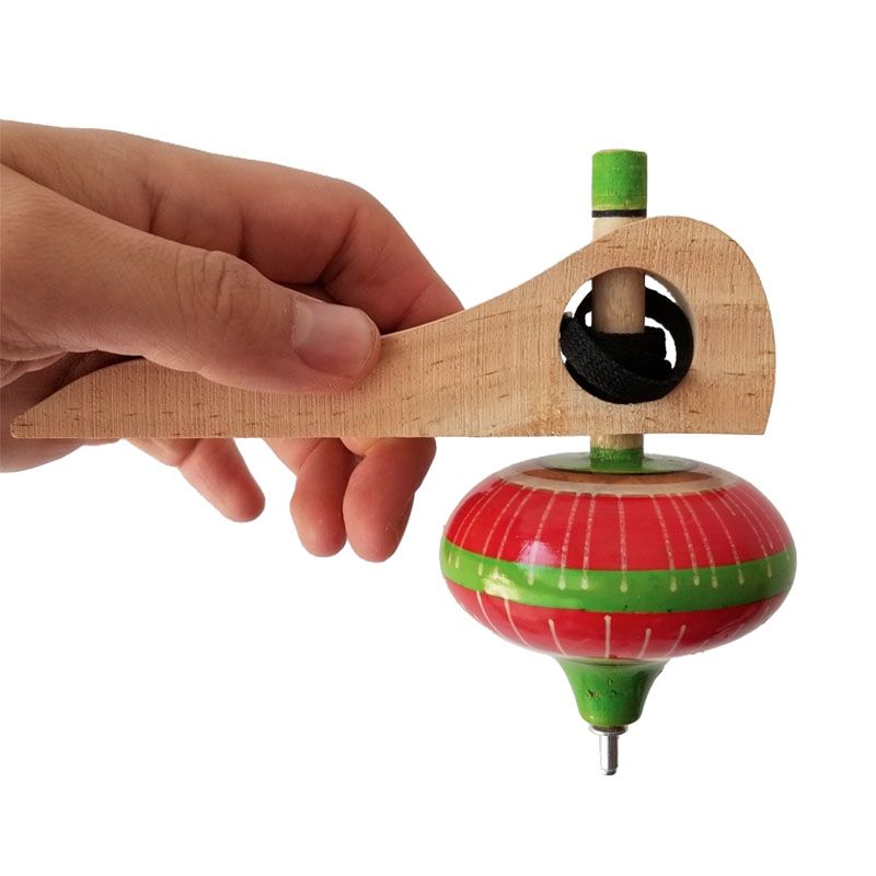 Trompo De Madera Con Lanzador 100% Artesanal