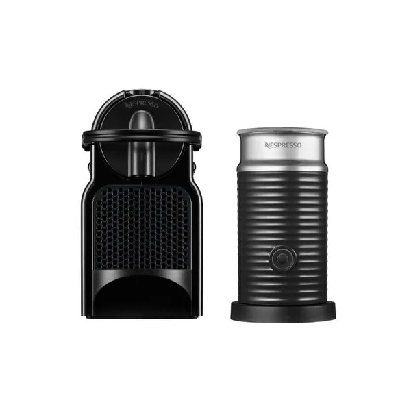 Cafetera Nespresso Inissia Black + Aeroccino 3 + 14 Cápsulas