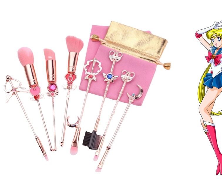 Set Kit De 8 Pinceles Brochas De Maquillaje De Sailor Moon