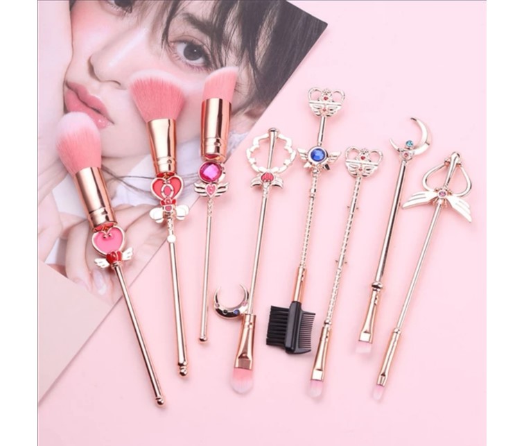 Set Kit De 8 Pinceles Brochas De Maquillaje De Sailor Moon