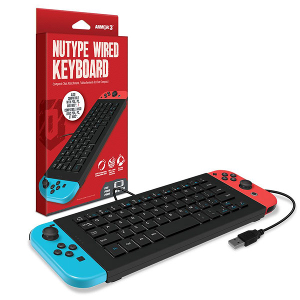 Teclado alámbrico negro Para Nintendo Switch