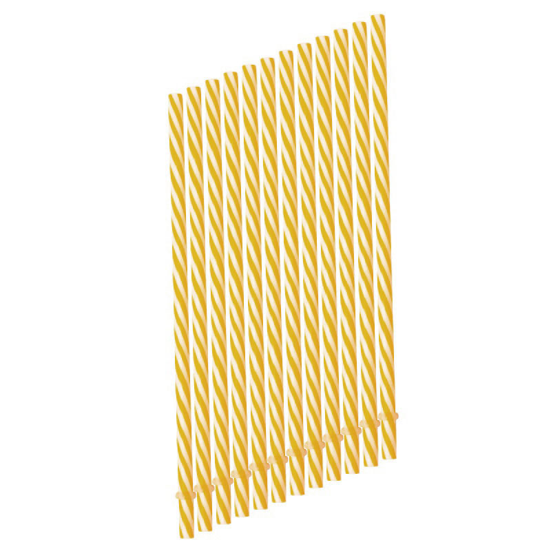 12pz Popotes Reutilizables Dorado de Plástico Duro