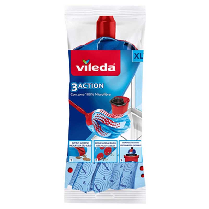 Kit Vileda, 1 Mop,  1 Valde Turbo Exprimidor Rojo , 1 Mango 3 Pzs.