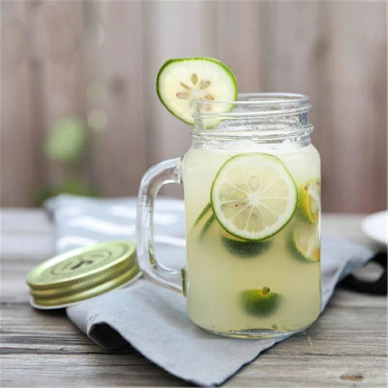 Frasco Mason Jars Liso con Tapa Mantel y Popote Rosa