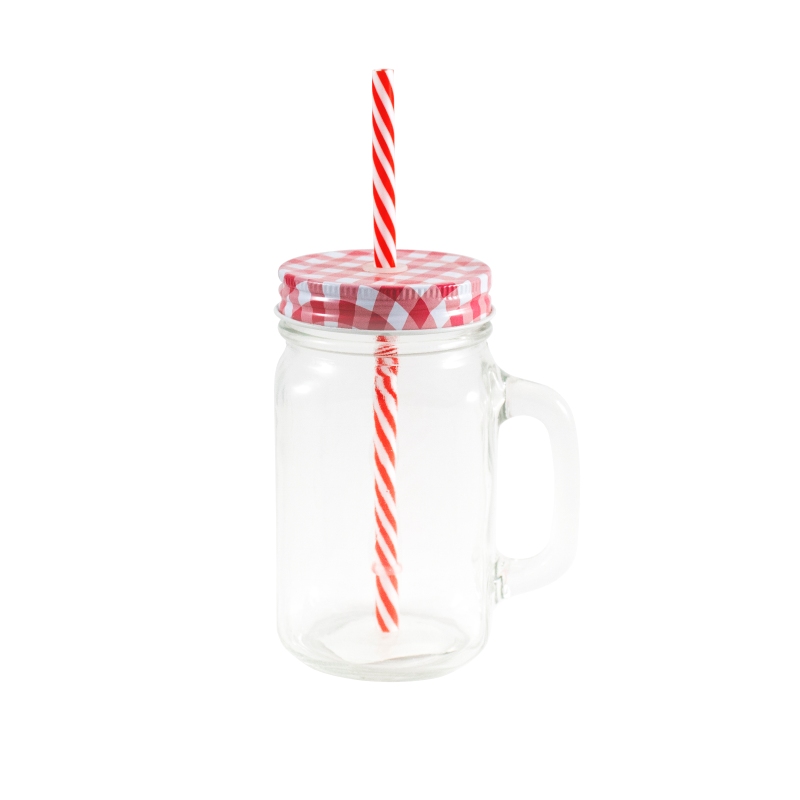 6pzs Mason Jar Frasco Tarro Popote Tapa Colores Taza Vidrio