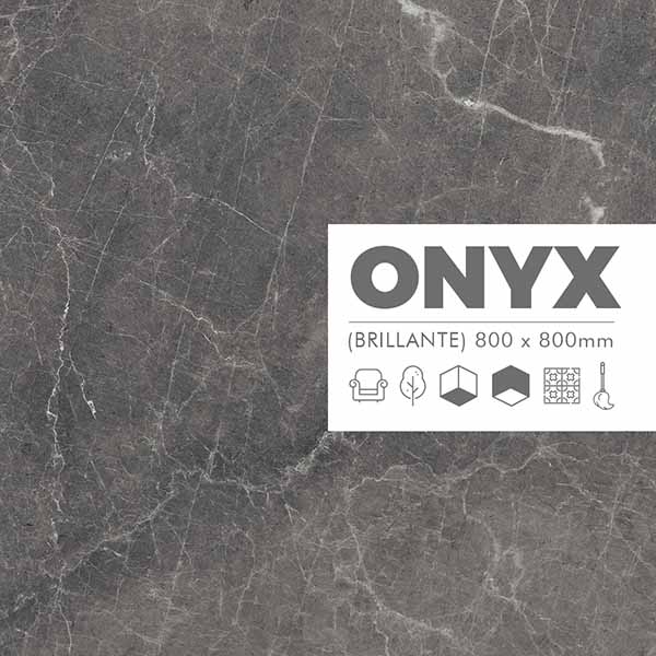 Piso Porcelanato Ozlich Onyx 80x80