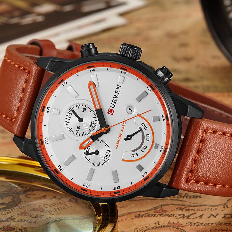 Reloj de Hombre Curren 8217 Marrón Deportivo con Fechador