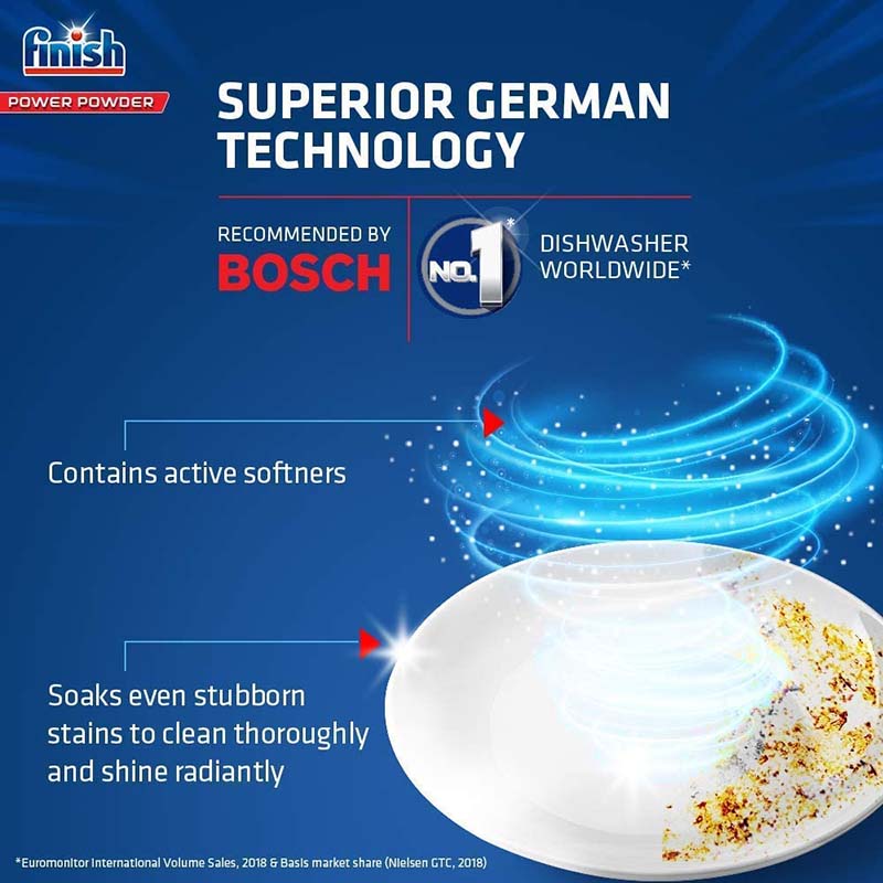 Detergente en Polvo Clásico Lavavajillas Bote 1 Kg Finish Advanced Lavatrastes Lavavajillas
