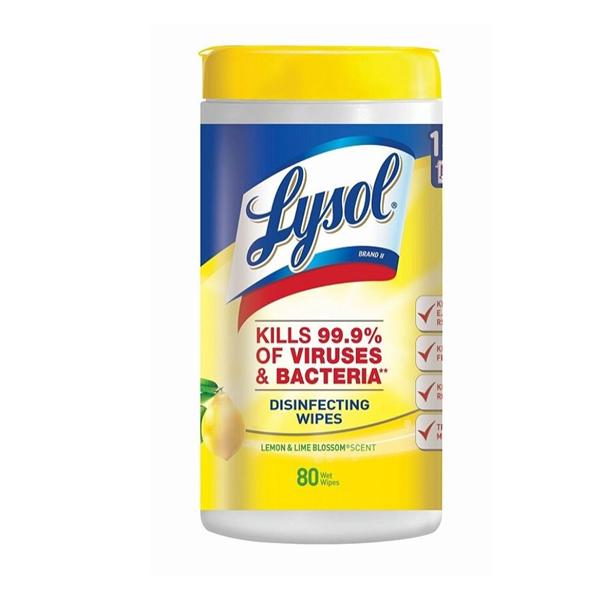 TOALLA DESINFECTANTE LYSOL BOTE C/80pzas AROMA CITRUS