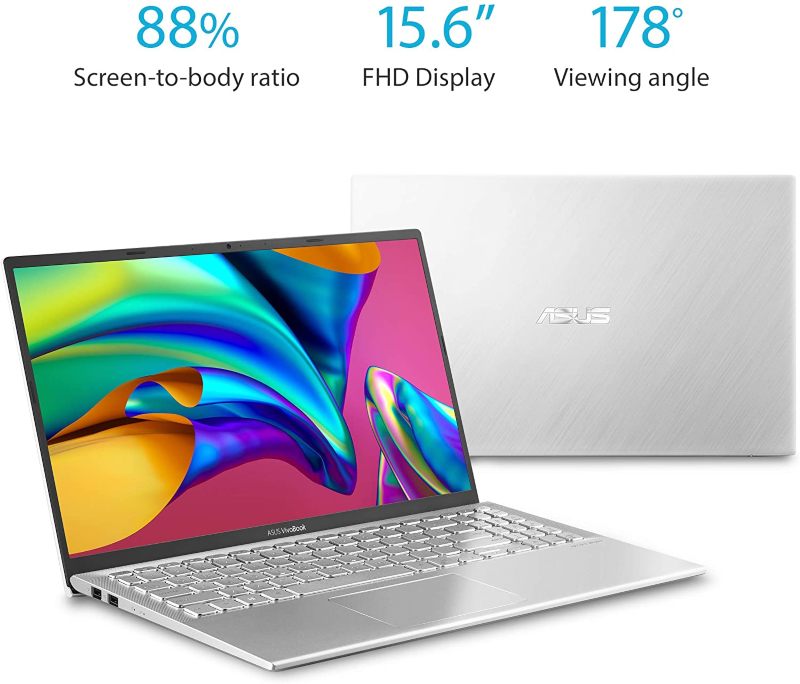 Laptop Asus Vivobook S512F 15.6" FHD 1tb HDD + 256G | 16gb Ram Intel i7-10510U/BGA NVIDIA GeForce MX250 GDDR5 2GB Win10 Silver | S512FL-PH77