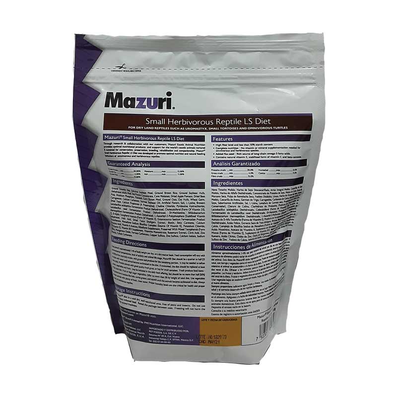 Mazuri Reptile Ls Diet Alimento Reptiles Pequeños 450 Grs