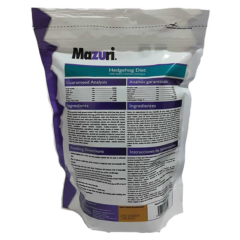 Mazuri Hedgehog Diet Alimento Para Erizo Insectivoro 950 Grs