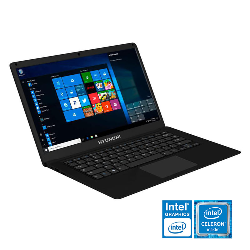 Laptop Hyundai Thinnote - Intel dual core - SSD 64GB - RAM 4GB - W10 + Mochila + Base + Mouse