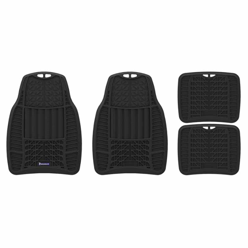 Michelin Tapetes de Hule Negro para Automóvil, 4 piezas