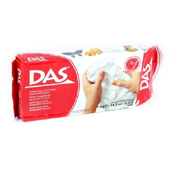 Arcilla, Pasta Para Modelar, Cerámica Fría Das, Fila 1kg Blanca