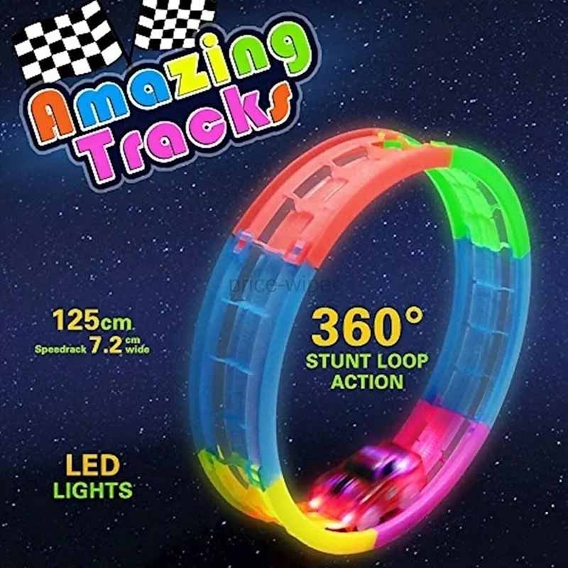 Nuevo Pista Amazing Tracks Led Luminosa Flexible Colores Kids