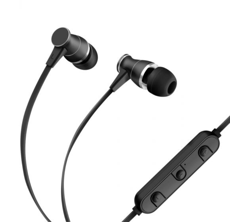 Audífonos Steren AUD-755 Bluetooth con sujeción de iman y cable plano negros END
