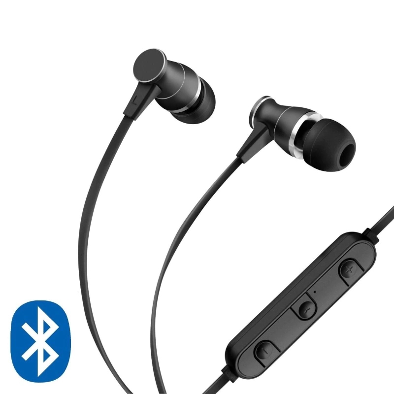 Audífonos Steren AUD-755 Bluetooth con sujeción de iman y cable plano negros END