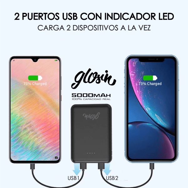 Power Bank 5,000 mAh Ultra Slim GLOSIN PB01 