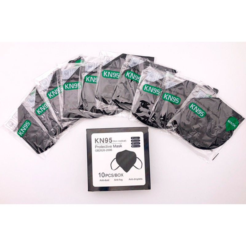 Cubrebocas Kn95 Tapabocas Mascarilla Negro 1 Paquete 10 Piezas 