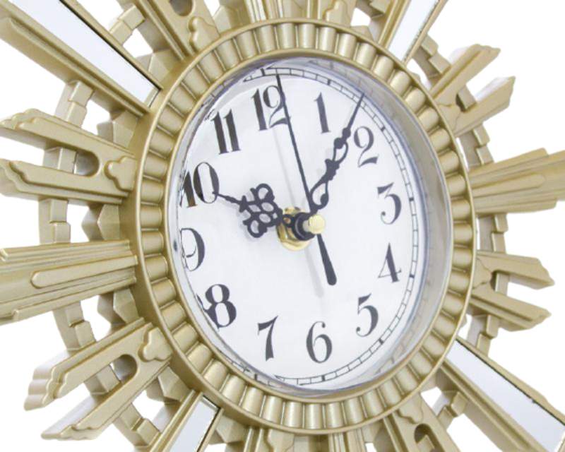 Set de Espejos Decorativos 3 Piezas (2 espejos y 1 Reloj) Dorado