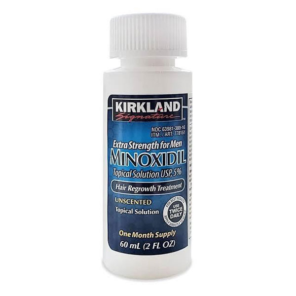 Minoxidil Kirkland 5% 1 mes  para crecimiento barba y cabello, tratamiento 