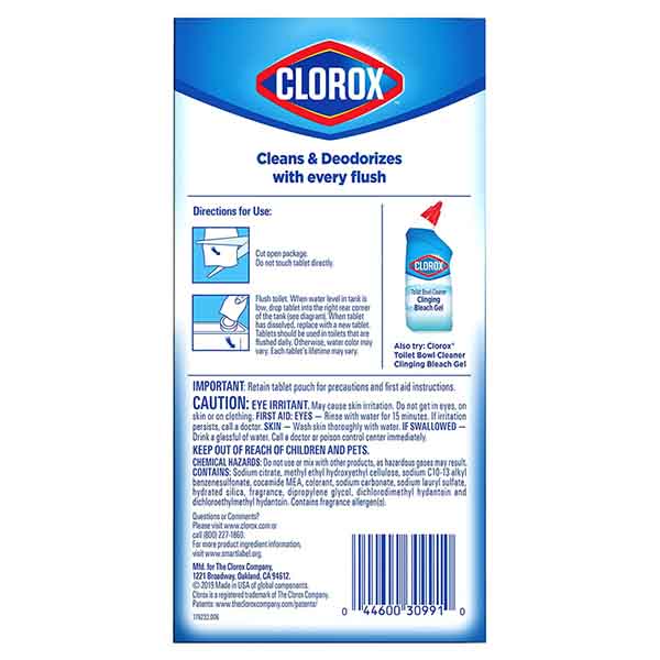Limpiador Blanqueador Automático de Inodoros 4 Pastillas Clorox