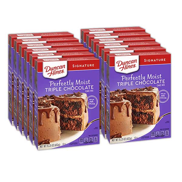 Harina para pastel Triple Chocolate Duncan Hines 12 Piezas