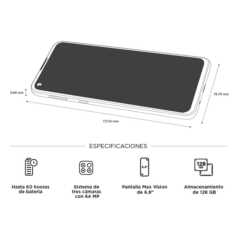 Celular MOTOROLA LTE XT2091-4 G9 POWER Color MORADO Telcel